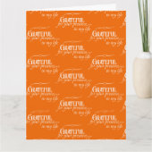 Elegant Sinaasappel Dankbaar Feestelijke Thanksgiv Kaart (Voorkant)