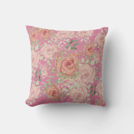 Elegant Sinaasappel en Blush Rozen Waterverf Buitenkussen