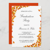 Elegant Sinaasappel en Geel Bloemen Graduation Par Kaart (Voorkant / Achterkant)