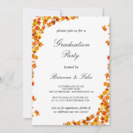 Elegant Sinaasappel en Geel Bloemen Graduation Par Kaart