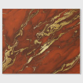 Elegant Sinaasappel en gouden herfst Herfst marmer Cadeaupapier (Vlak)