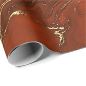 Elegant Sinaasappel en gouden herfst Herfst marmer Cadeaupapier (Rol Hoek)