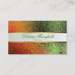 Elegant Sinaasappel en Green Foil look Visitekaart Visitekaartje
