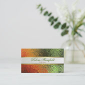 Elegant Sinaasappel en Green Foil look Visitekaart Visitekaartje (Staand voorkant)