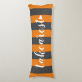 Elegant Sinaasappel en grijs gestreept Gezegde Lichaamskussen (Voorkant Verticaal)