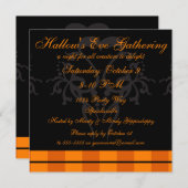 Elegant Sinaasappel en Hallow's Eve Gathering Kaart (Voorkant / Achterkant)