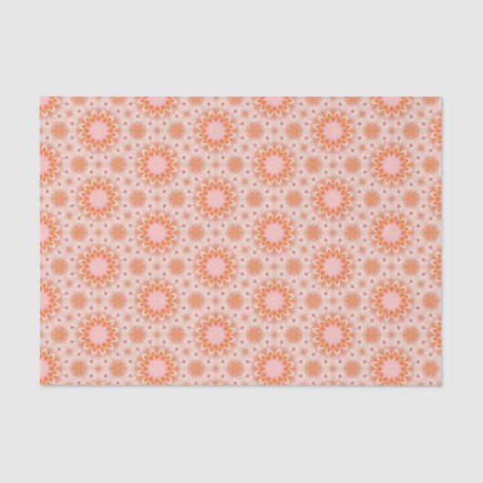 Elegant Sinaasappel en roze modern geometrisch pat Tissuepapier (Voorkant)