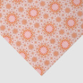 Elegant Sinaasappel en roze modern geometrisch pat Tissuepapier (Detail)