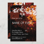 Elegant Sinaasappel en White Foilage Kaart (Voorkant / Achterkant)