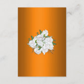 Elegant Sinaasappel en wit Floral bruiloft recepti Informatiekaartje (Achterkant)