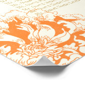 Elegant Sinaasappel Floral Peony Wedding Seating S Poster (Hoek)