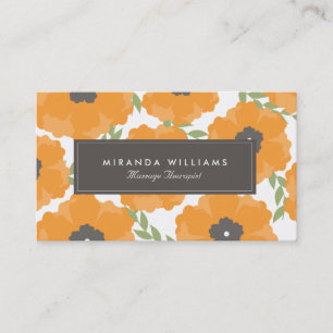 Elegant Sinaasappel Floral Visitekaartjes