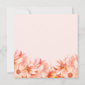 Elegant Sinaasappel Floral Wedding Kaart (Achterkant)