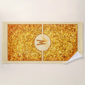 Elegant Sinaasappel geel glitter monogram Strandlaken (Voorkant)