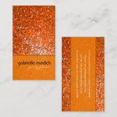 Elegant Sinaasappel Glitter Party Planner Visiteka Visitekaartje (Voorkant / Achterkant)