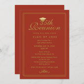 Elegant Sinaasappel Goud 35e Klasse Reünie Uitnodi Kaart (Voorkant / Achterkant)