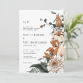 Elegant Sinaasappel & Groene Waterverf Bloemenbrui Kaart (Staand voorkant)