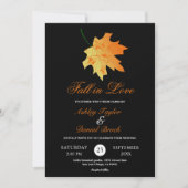 Elegant Sinaasappel herfstbladeren zwart bloemenbr Kaart (Voorkant)