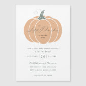 Elegant Sinaasappel Kleine Pompoen Herfst Baby sho Magnetische Uitnodiging (Voorkant)
