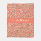 Elegant Sinaasappel, koraal en Blauwgroen blauwe b Fleece Deken (Voorkant)