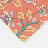 Elegant Sinaasappel, koraal en Blauwgroen blauwe b Fleece Deken (Hoek)