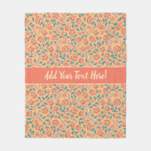 Elegant Sinaasappel, koraal en Blauwgroen blauwe b Fleece Deken (Voorkant)