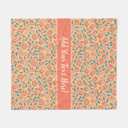 Elegant Sinaasappel, koraal en Blauwgroen blauwe b Fleece Deken (Voorkant (Horizontaal))