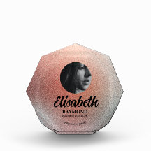 Elegant Sinaasappel Licht blauw Fotoblok Sjabloon