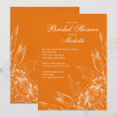 Elegant sinaasappel Lily Flower Vrijgezellenfeest Kaart (Voorkant / Achterkant)