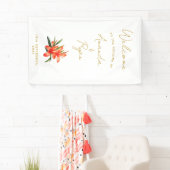 Elegant Sinaasappel Oleander Flower Wedding Welkom Spandoek (Insitu)