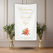 Elegant Sinaasappel Oleander Flower Wedding Welkom Spandoek