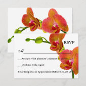 Elegant Sinaasappel Orchideeën Reactie RSVP Kaart (Voorkant / Achterkant)