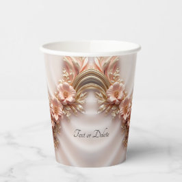 Elegant Sinaasappel Perzik Bloemen Papier cup Papieren Bekers