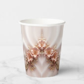 Elegant Sinaasappel Perzik Bloemen Papier cup Papieren Bekers (Rechts)