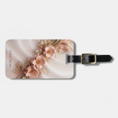 Elegant Sinaasappel Perzik Floral Bagagelabel (Voorkant horizontaal)