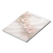 Elegant Sinaasappel Perzik Floral Notitieblok (Linkerzijde)