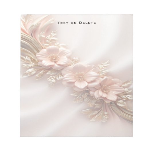 Elegant Sinaasappel Perzik Floral Notitieblok (Voorkant)