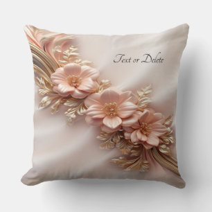 Elegant Sinaasappel Perzik Floral Sierkussen