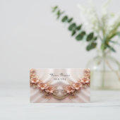 Elegant Sinaasappel Perzik Floral Visitekaartje (Staand voorkant)