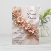 Elegant Sinaasappel Perzik Floral Vrijgezellenfees Kaart (Staand voorkant)