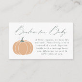 Elegant Sinaasappel Pompoen Baby shower Boeken voo Informatiekaartje (Voorkant)