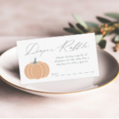 Elegant Sinaasappel Pompoen Baby shower Luier Raff Informatiekaartje