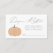 Elegant Sinaasappel Pompoen Baby shower Luier Raff Informatiekaartje (Voorkant)