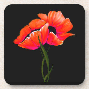 Elegant Sinaasappel Poppies Onderzetter