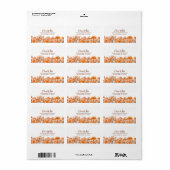 Elegant Sinaasappel Roos Bloemen retour adreslabel Etiket (Full Sheet)