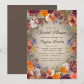 Elegant Sinaasappel Rust Floral Brown Vrijgezellen Kaart (Voorkant / Achterkant)