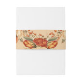 Elegant Sinaasappel Rustische Rozen Floral Wedding Uitnodigingen Wikkel (Achterkant Voorbeeld)