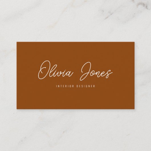 Elegant Sinaasappel Terracotta Branding Modern Tre Visitekaartje (Voorkant)