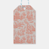 Elegant  sinaasappel toile de jouy cadeaulabel (Achterkant)