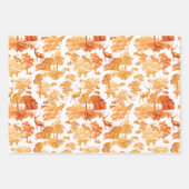 Elegant  Sinaasappel Toile Deer Fox Woodland Inpakpapier Vel (Voorkant 2)